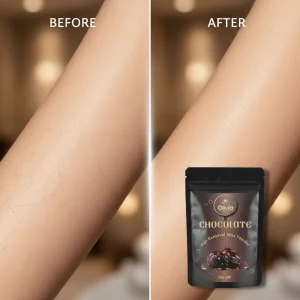 Glivia Dark Chocolate Wax Powder for Women & Men | Aloe Vera & Herbal Facial Hair Removal Formula | Painless Face Body Bikini Waxing Solution | Natural Hair Wax Powder for Smooth Skin at Home | 100g